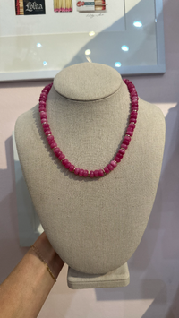 Natural Ruby Color Jade Gemstone Necklace by Kimberly Aman