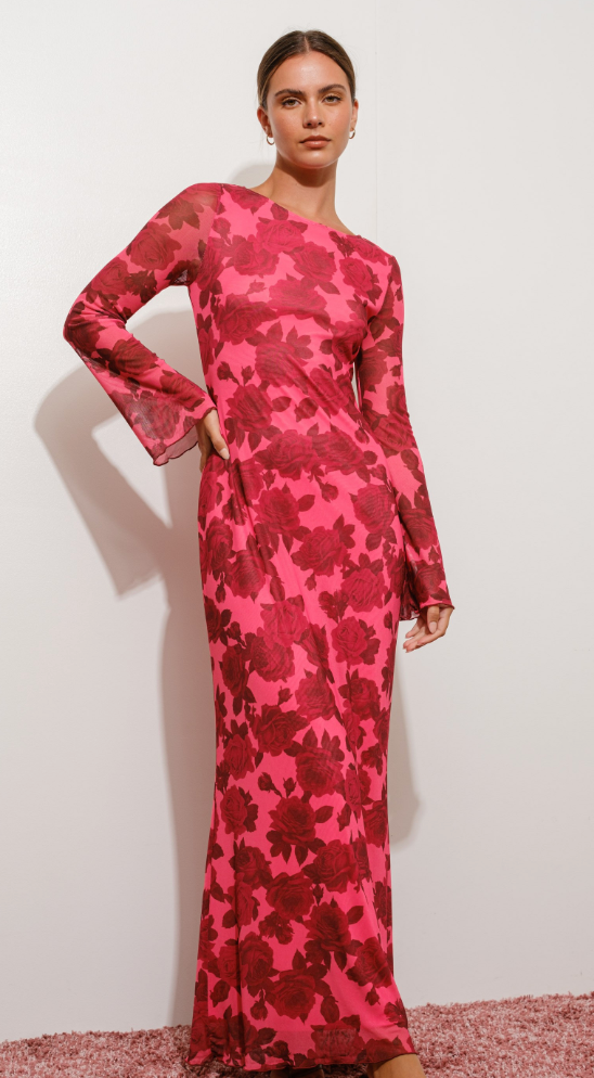 Floral Long Sleeve Maxi Dress