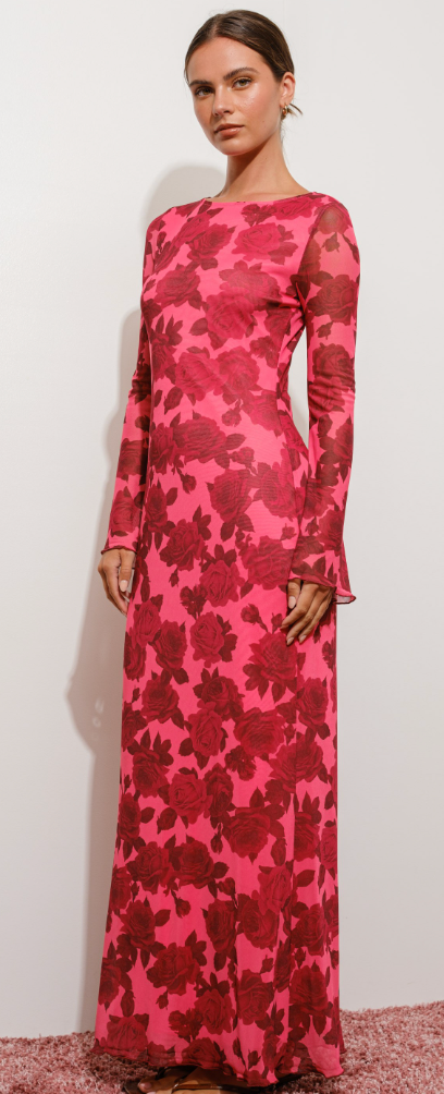 Floral Long Sleeve Maxi Dress