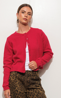 Red Cardigan Sweater