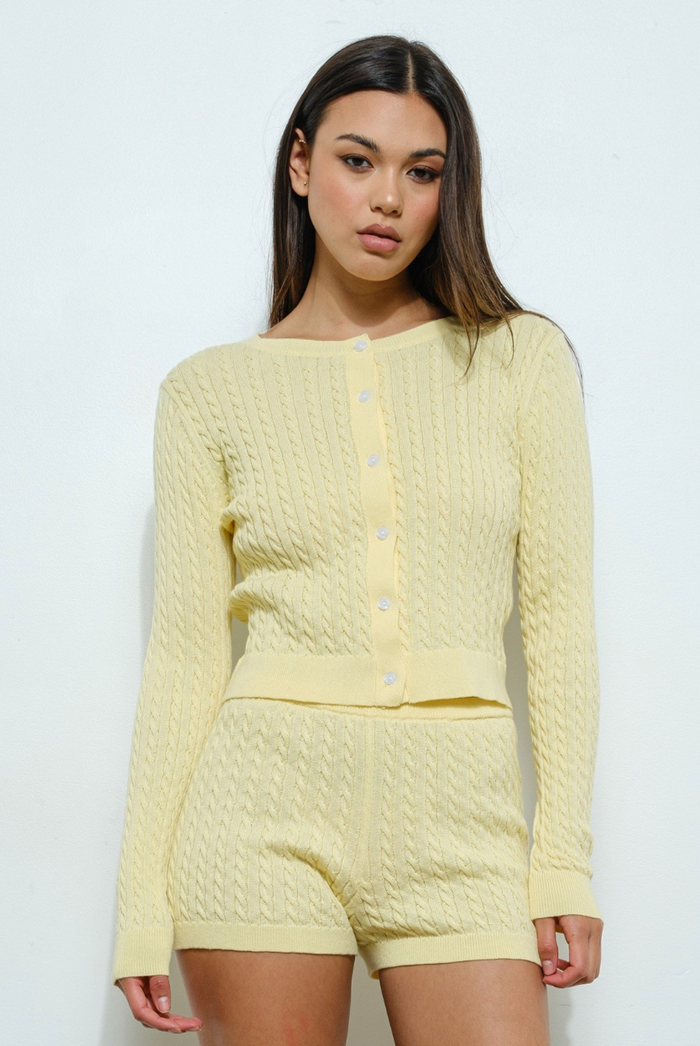 Yellow Cardigan Sweater