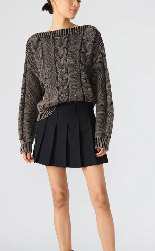 Black Pleated Skort by Steve Madden