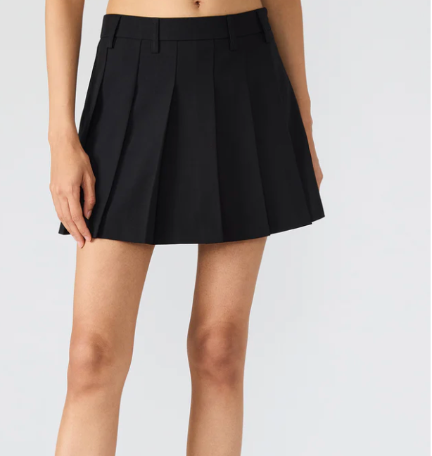 Black Pleated Skort by Steve Madden
