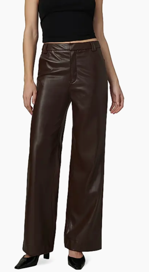 The Brown Mia Vegan Leather Trouser Pant by Joe's Jeans