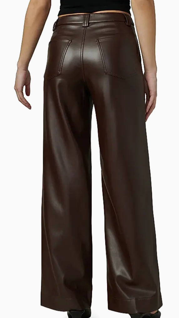 The Brown Mia Vegan Leather Trouser Pant by Joe's Jeans