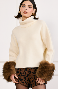 Hadley Sweater with Furr Sleeve by Line and Dot