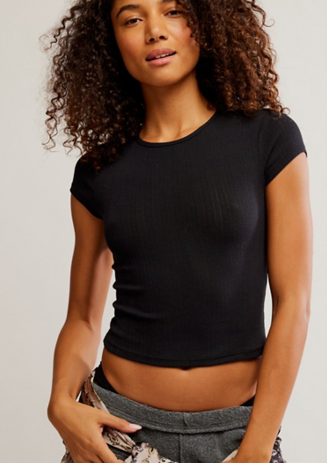 Short Sleeve Top by Free People in White or Black