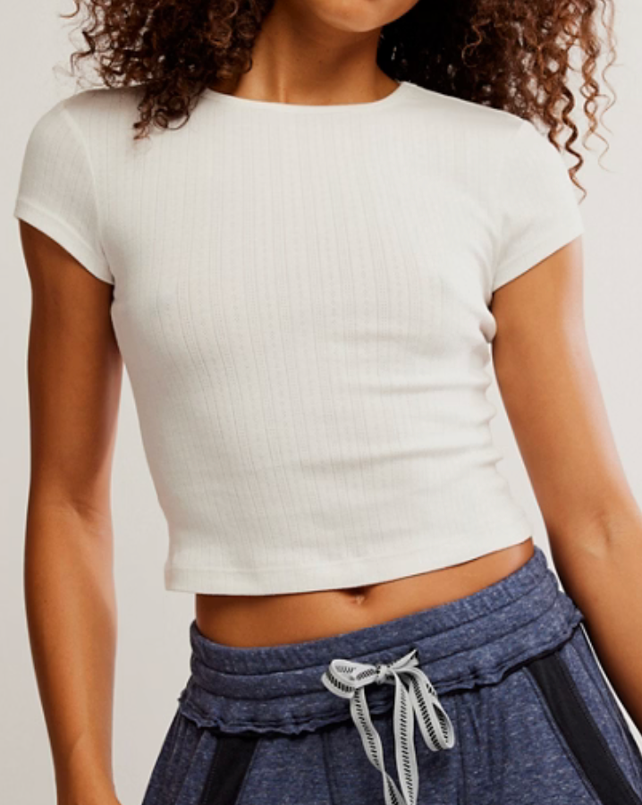 Short Sleeve Top by Free People in White or Black