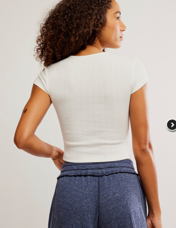 Short Sleeve Top by Free People in White or Black