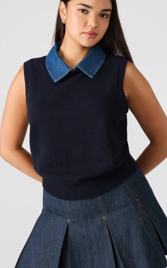 Sweater vest with Collar by Steve Madden