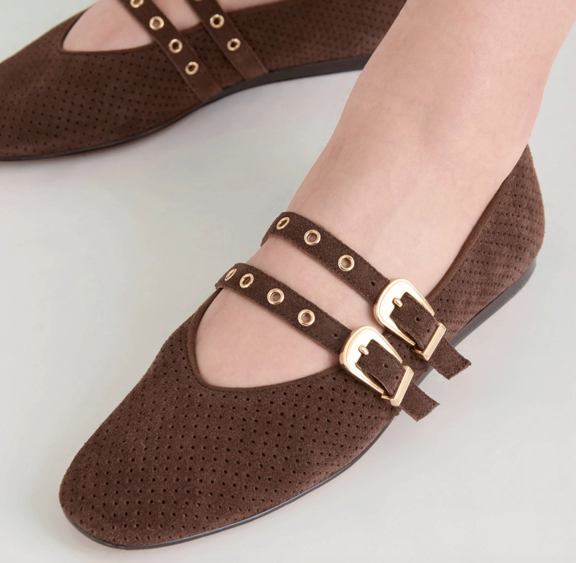 Brown Suede Ballet Flats by Dolce Vita