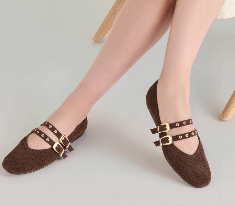 Brown Suede Ballet Flats by Dolce Vita