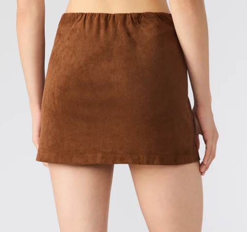 Brown Suede Cindi Mini Skirt by Steve Madden