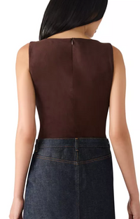 Brown Faux Suede Bodysuit by Steve Madden