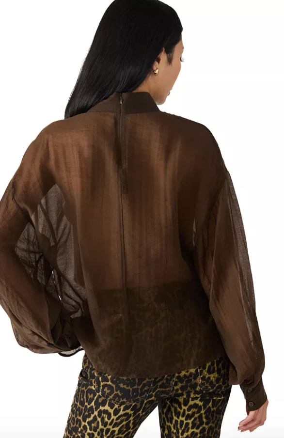 Sutton Brown Sheers Bow Top by Steve Madden