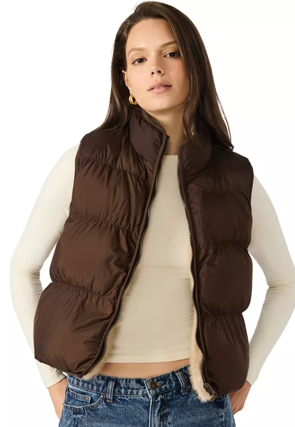 Brady Reversible Faux Fur Vest by Steve Madden