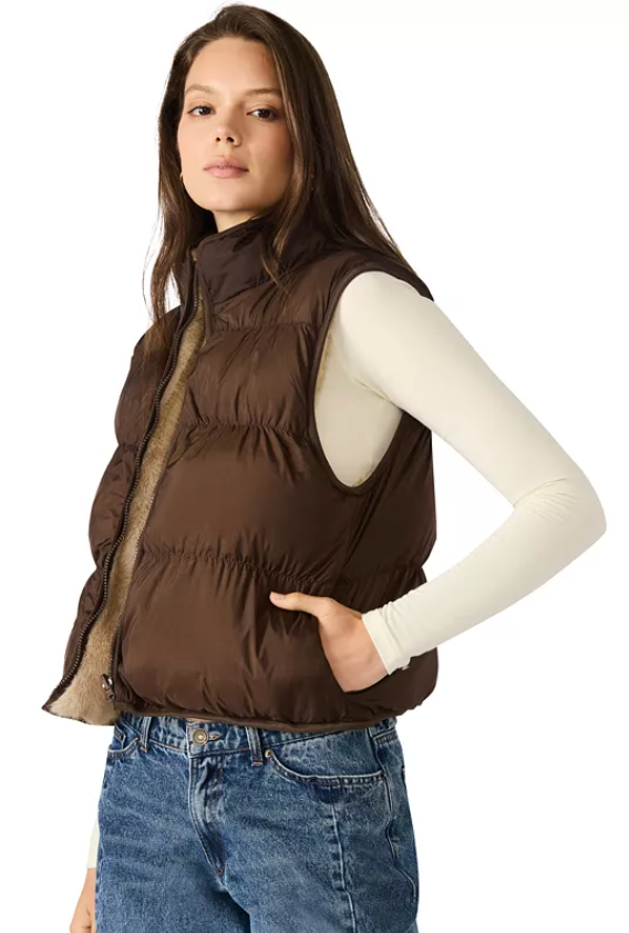 Brady Reversible Faux Fur Vest by Steve Madden
