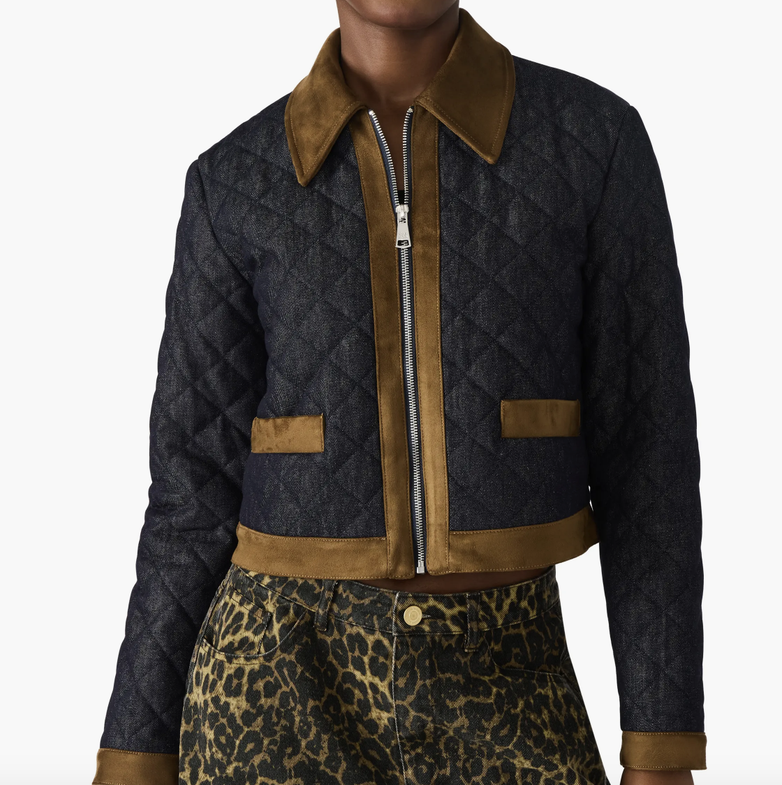 Denim and Suede Collar Jacket by Steve Madden