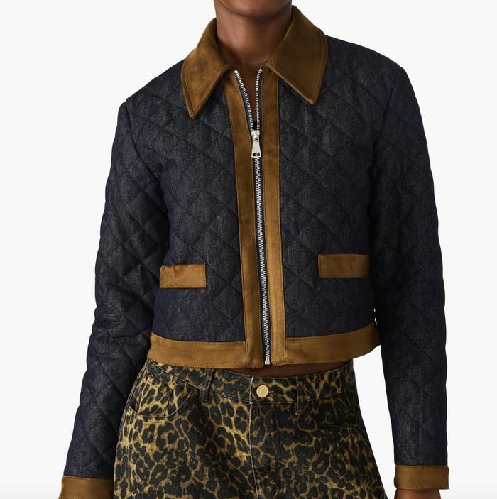 Denim and Suede Collar Jacket by Steve Madden