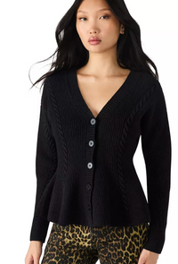 Courtney Black Peplum Sweater by Steve Madden
