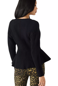 Courtney Black Peplum Sweater by Steve Madden