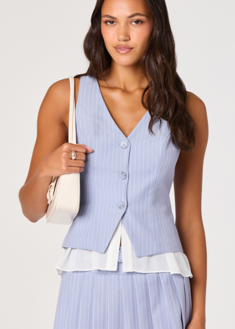 Blue Striped Vest by ASTR the Label