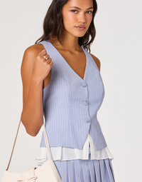 Blue Striped Vest by ASTR the Label