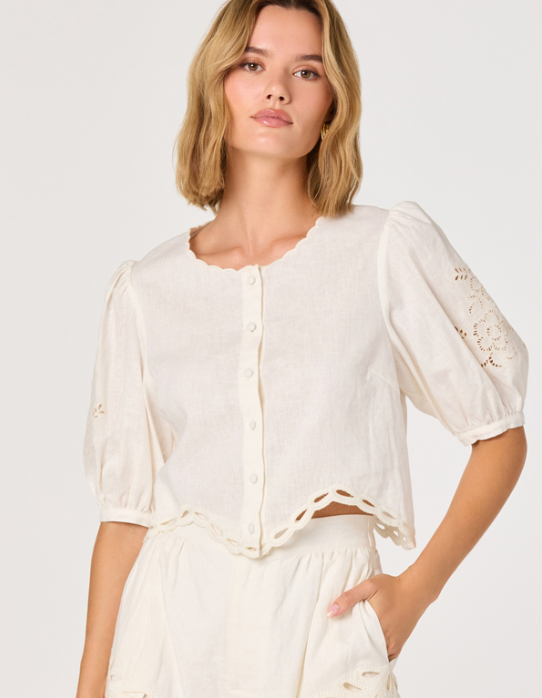 Joellyn White Eyelet Top by ASTR