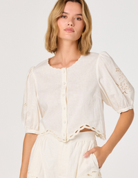 Joellyn White Eyelet Top by ASTR