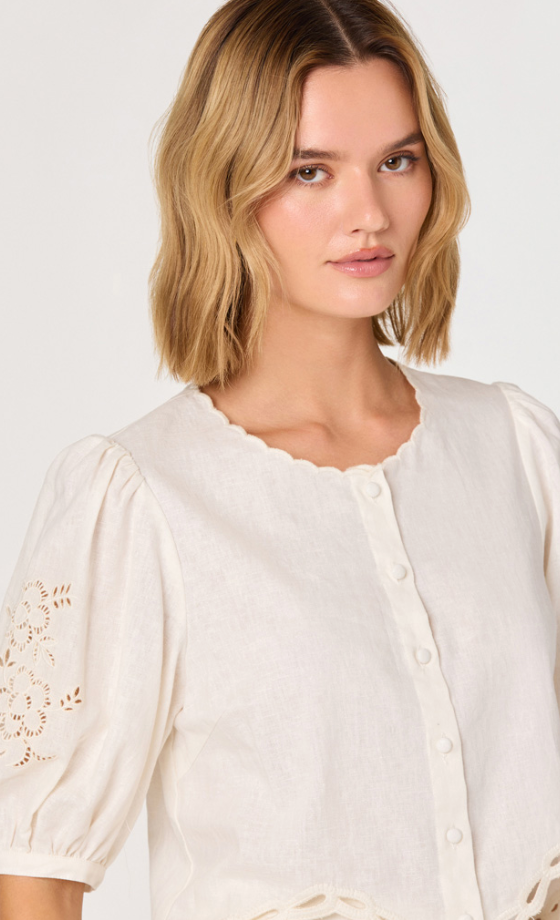 Joellyn White Eyelet Top by ASTR