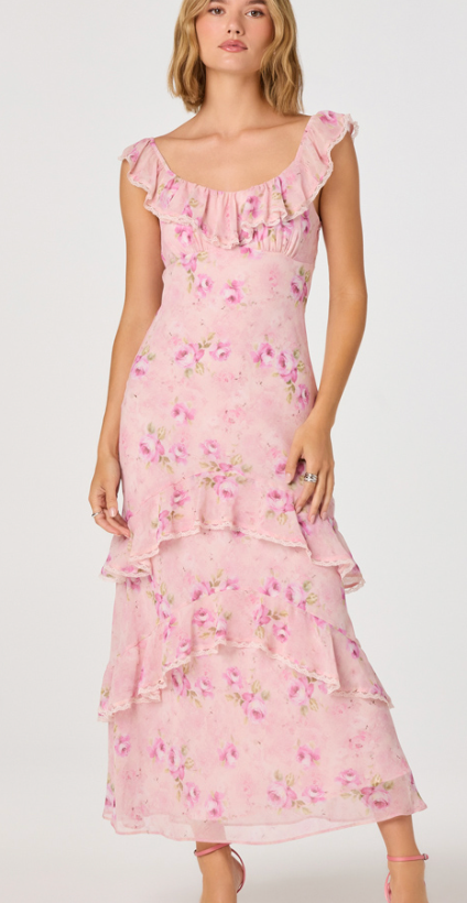 Laisha Pink Floral Maxi Dress by ASTR