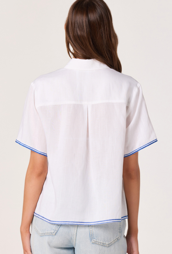 Trace Embroidered Button Down Top by ASTR