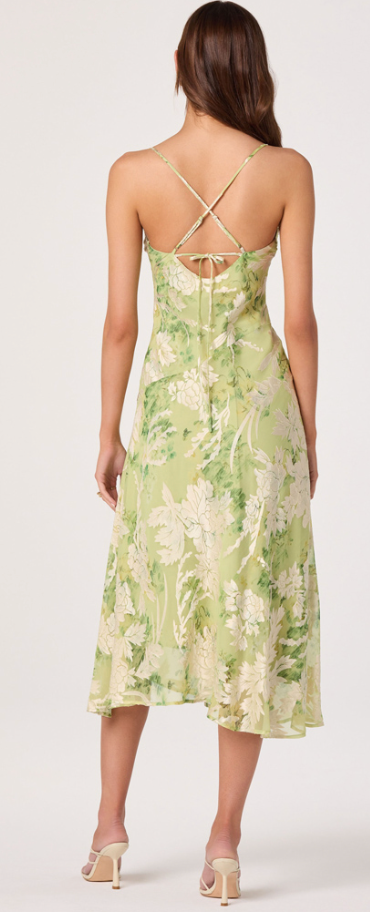 Green Floral Gaia Midi Dress by ASTR