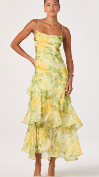 Yellow Floral Alison Midi Dress by ASTR