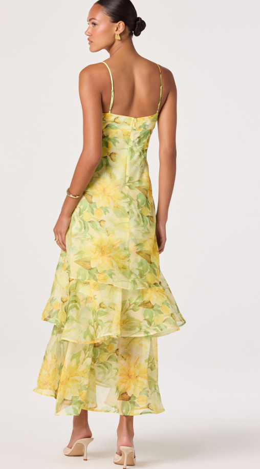 Yellow Floral Alison Midi Dress by ASTR