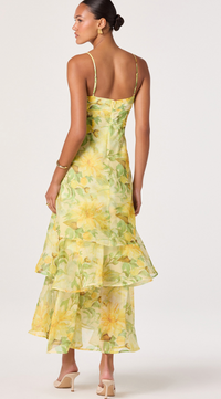 Yellow Floral Alison Midi Dress by ASTR