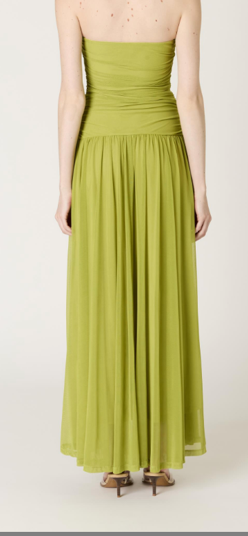 Beverly Strapless Maxi Dress by NIA (available in green or black)