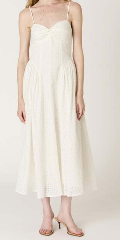 Destene White Midi Dress by NIA