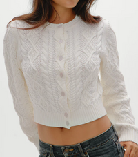 Marley cable knit cardigan by Frankie’s bikinis