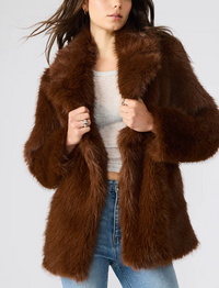 Brown Faux Fur Jacket by Steve Madden