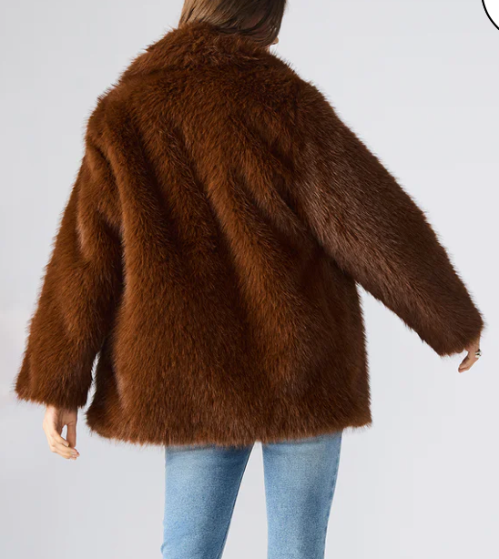Brown Faux Fur Jacket by Steve Madden