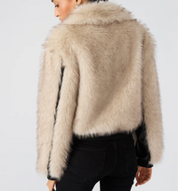 Charmaine Vegan Leather Faux Fur Jacket by Steve Madden