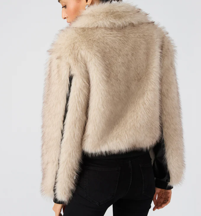 Charmaine Vegan Leather Faux Fur Jacket by Steve Madden