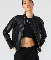 Black Vegan Leather Jacket by Steve Madden
