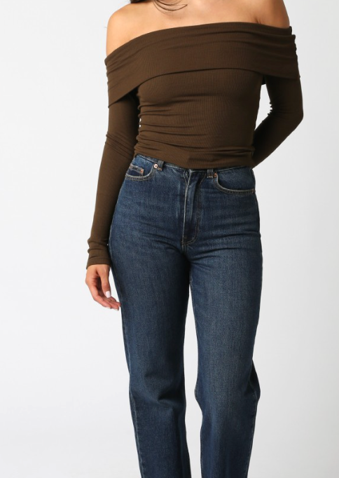 Off the Shoulder Long Sleeve Top