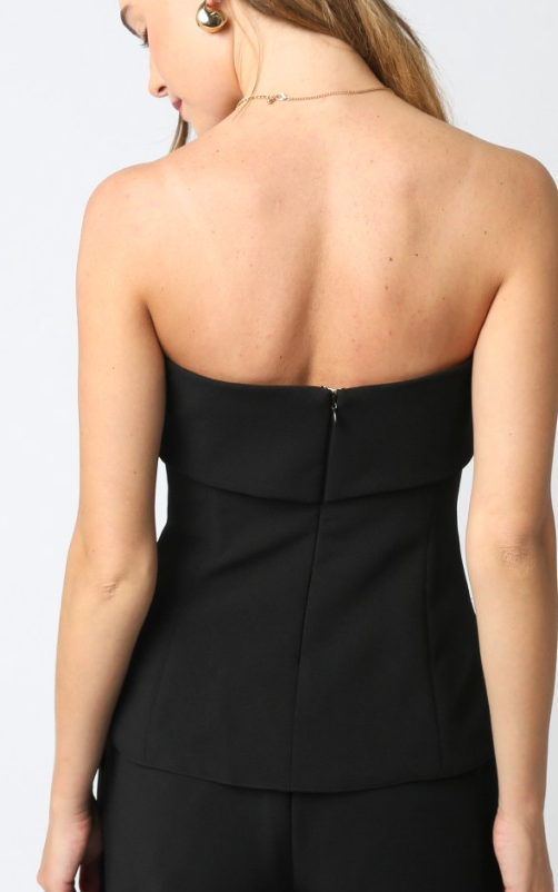 Black Strapless Tube Top