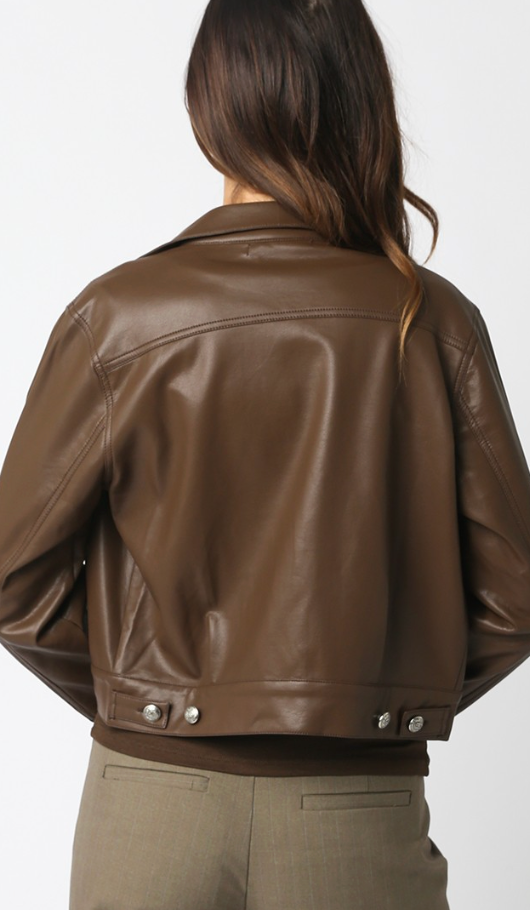 Brown Vegan Leather Jacket