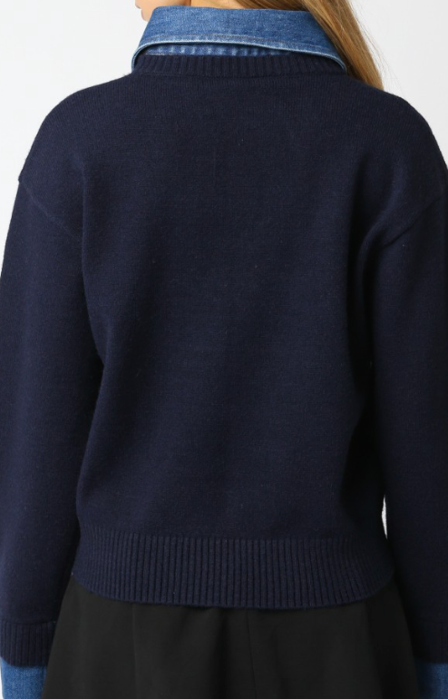 Denim Sweater Top