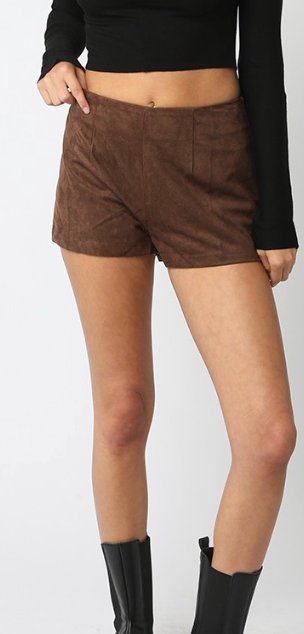 Suede Shorts in Black or Brown