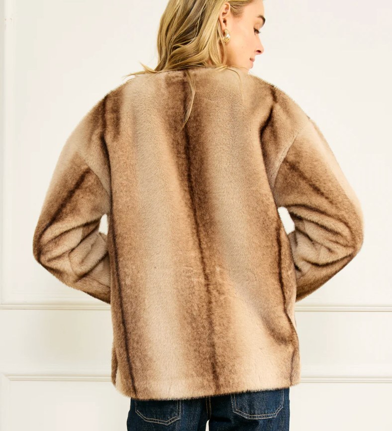 The City Faux Fur Jacket by Line and Dot